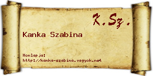 Kanka Szabina névjegykártya